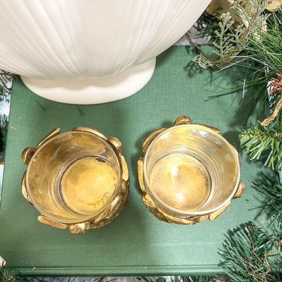 2 Andrea by Sadek Brass Angel Votive Candle Holder VINTAGE 3in Christmas Holiday - Picture 3 of 4